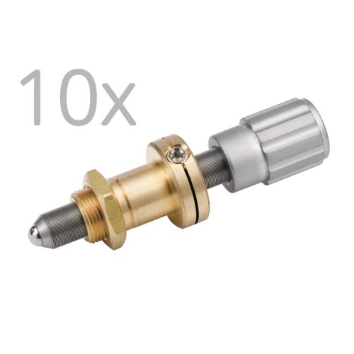 Adjustment Screw, 100 TPI, 12.7 mm, Small Knob, Side Lock, Pack of 10