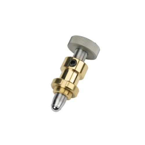 Knob Adjustment Screw, Braked, 12.7 mm Travel, Ball Tip, 1/4-100