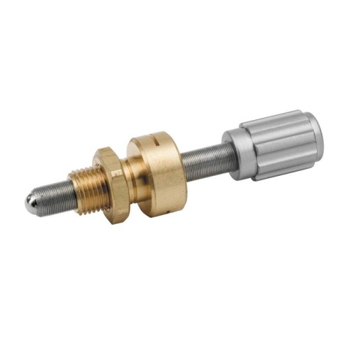 Miniature 100 TPI Adjustment Screw, 12.7 mm, Small Knob, Side Lock