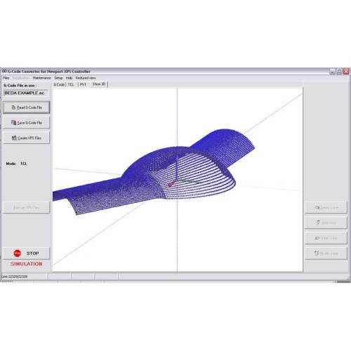 Software to convert laser machining G-codes for the XPS controller