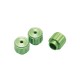 Threaded Knob, 1/4-100, Green Anodized, 3-Pack