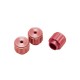Threaded Knob, 1/4-100, Red Anodized, 3-Pack