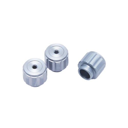 Threaded Knob, 1/4-100, Silver Anodized, 3-Pack