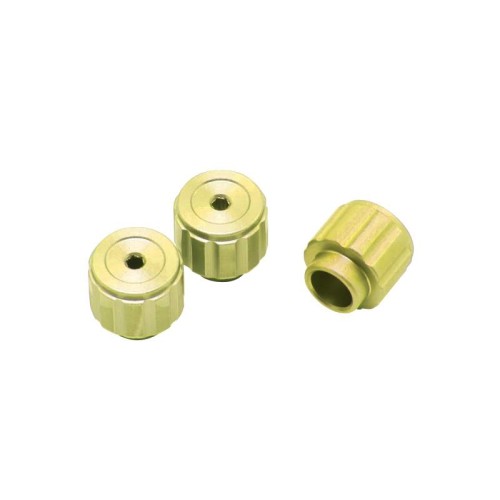 Threaded Knob, 1/4-100, Yellow Anodized, 3-Pack