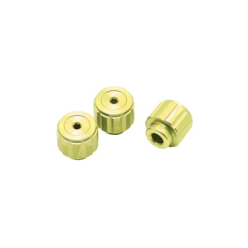 Threaded Knob, 8-100, Yellow Anodized, 3-Pack