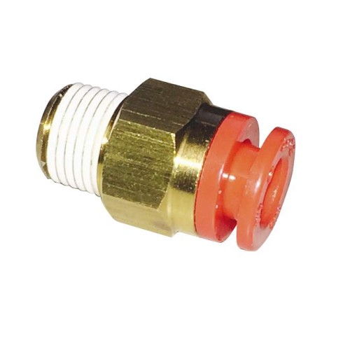 Straight connector fitting, male, 1/4 NPT (air input connector to leg)