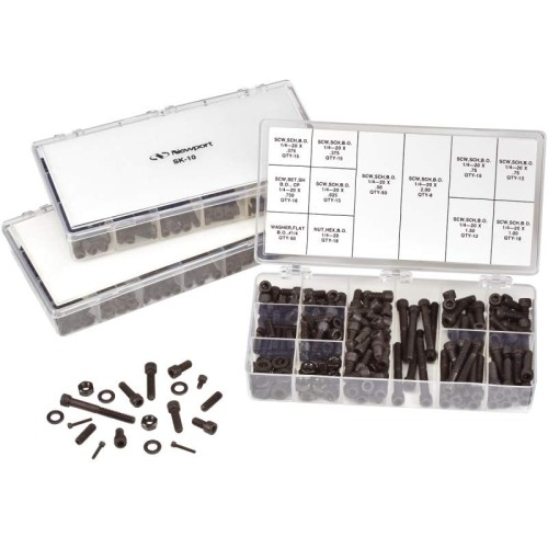 Black Oxide Screw Kit, 1/4-20, Assortment, Qty 261