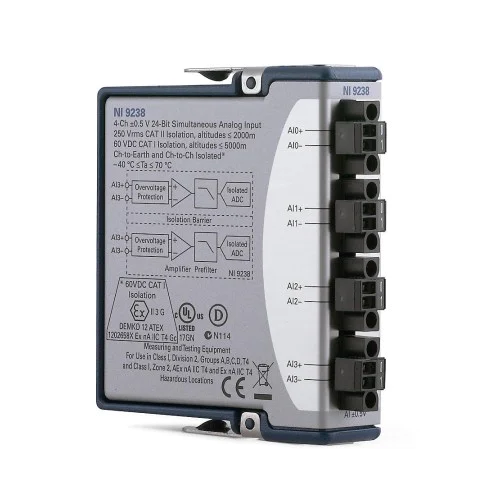 NI (National Instruments) NI-9238 ±500 mV, 50 kS/s/ch, 24-Bit, Simultaneous Input, 4-Channel C Series Voltage Input Module