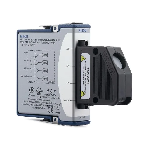 NI (National Instruments) NI-9242 250 Vrms L-N, 400 Vrms L-L, 50 kS/s/ch, 24-Bit, 3-Phase C Series Voltage Input Module