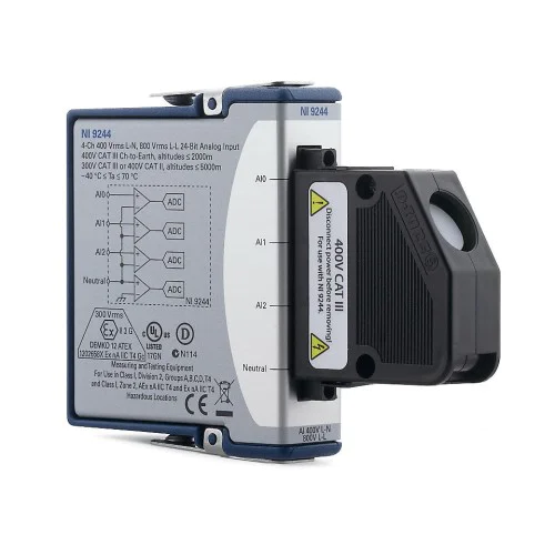 NI (National Instruments) NI-9244 400 Vrms L-N, 690 Vrms L-L, 50 kS/s/ch, 24-Bit, 3-Phase C Series Voltage Input Module
