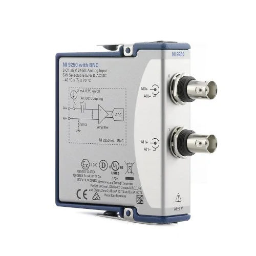 NI (National Instruments) NI-9250 2-Channel, 102.4 kS/s/ch Simultaneous, ±5 V, C Series Sound and Vibration Input Module