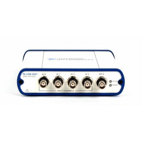 NI (National Instruments) USB-4431 102.4 kS/s, 100 dB, 0.8 Hz AC/DC Coupled, 4-Input/1-Output Sound and Vibration Device