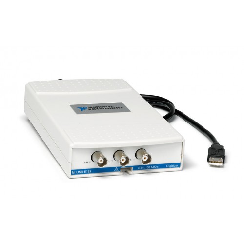 NI (National Instruments) USB-5132 50 MHz Bandwidth, 2-Channel, 8-Bit USB Oscilloscope Device