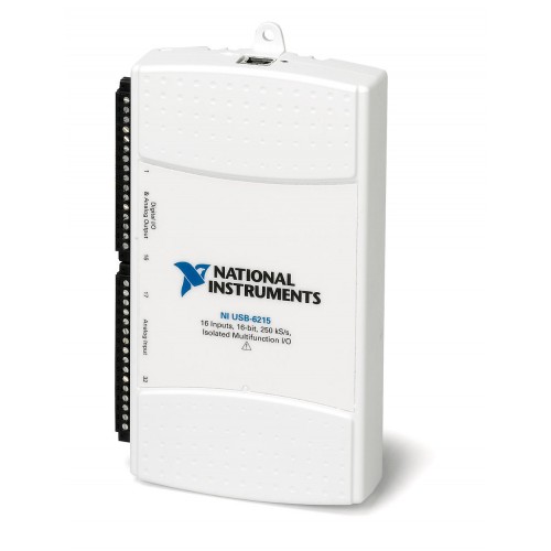 NI (National Instruments) USB-6215 Isolated 16 AI (16-Bit, 250 kS/s), 2 AO (250 kS/s), 4 DI, 4 DO USB Multifunction I/O Device